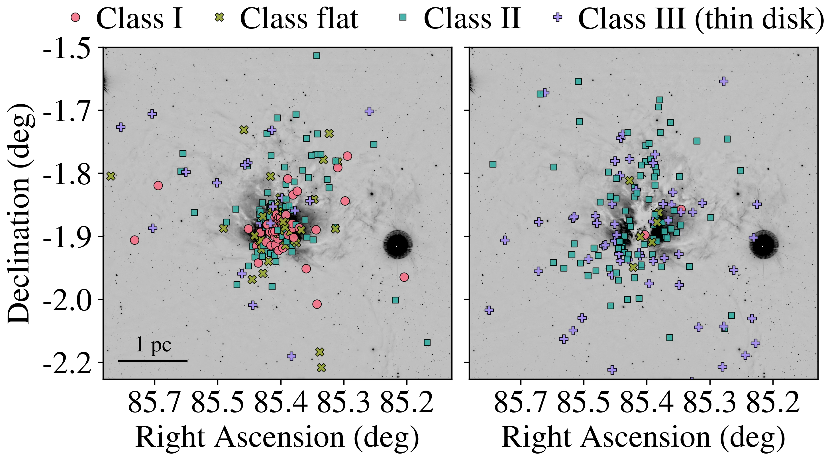 YSO positions